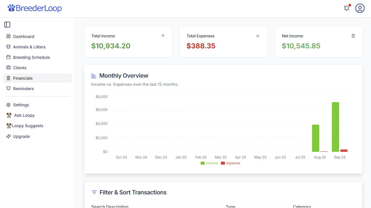 BreederLoop application screenshot 5